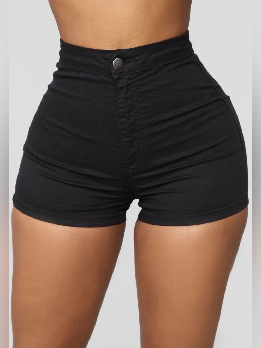 Fashion Nova High-Waist Black Stretch Denim Shorts